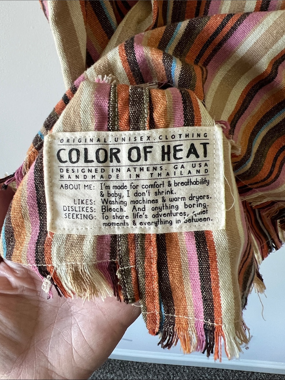 Color of Heat Striped Sleeveless Crop Top in Multi-Color Linen Cotton - Picture 2 of 6